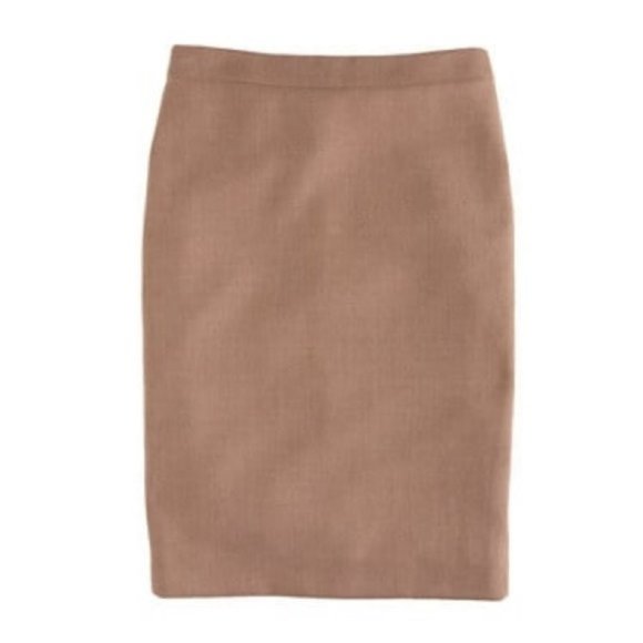 J. Crew The Pencil Skirt Double Serge Wool; Tan; sz 00 - Picture 4 of 5